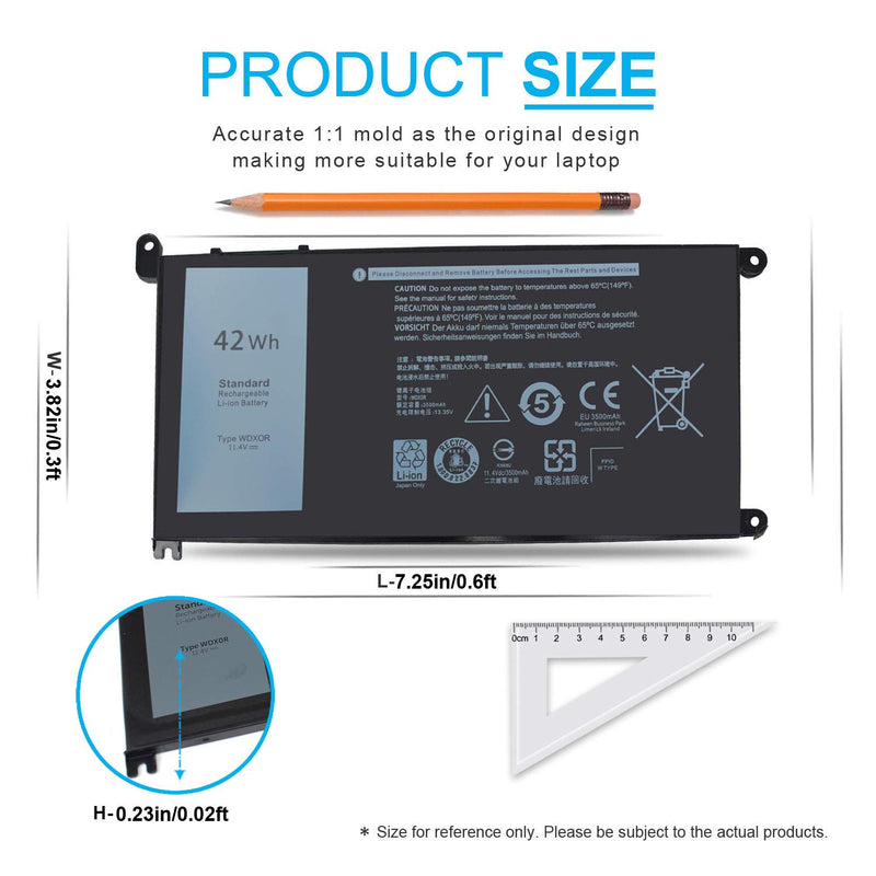  [AUSTRALIA] - 42Wh WDXOR 11.4V Battery for Dell Inspiron 13 7375 7368 7378 5368 5378 5379 P69G 15 7579 7560 7570 7569 7573 5570 5567 5565 5568 5578 5579 5575 17 5765 5767 5770 5775 P58F P66F P75F 3CRH3 FC92N CYMGM