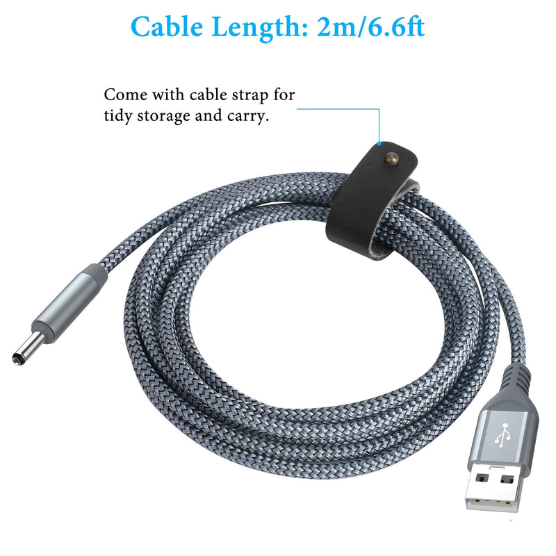  [AUSTRALIA] - 6.6FT 5V USB to DC 3.5mm x 1.35mm Plug Charging Cable Replacement Charger Cord for Foreo Luna/Luna2/Luna3/Luna Mini/Luna Mini 2/FOREO ISSA Series E-Toothbrush,USB Hub,Mini Speaker,USB Fan,Table Lamp