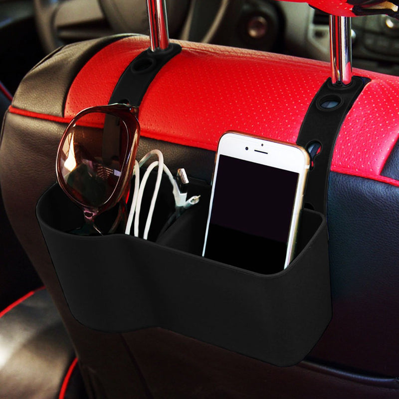  [AUSTRALIA] - Zone Tech Car Headrest Food and Drink Tray Organizer - Classic Black Portable Premium Quality Car Tray for All Your Needs
