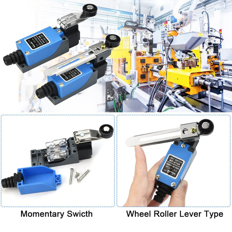  [AUSTRALIA] - Adjustable limit switch, OTTYMO 2 pieces limit switch, momentary limit switch, limit switch ME-8108/ME-8104 5A 250V AC / 0.4A 115V DC limit switch limit switch for electrical control switches