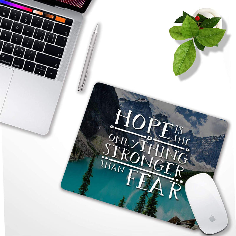  [AUSTRALIA] - Gaming Mouse Pad Custom,Bible Verses Hope is The Only Thing Stronger Than Fear Personality Desings Gaming Mouse Pad Snow mountain lake-M