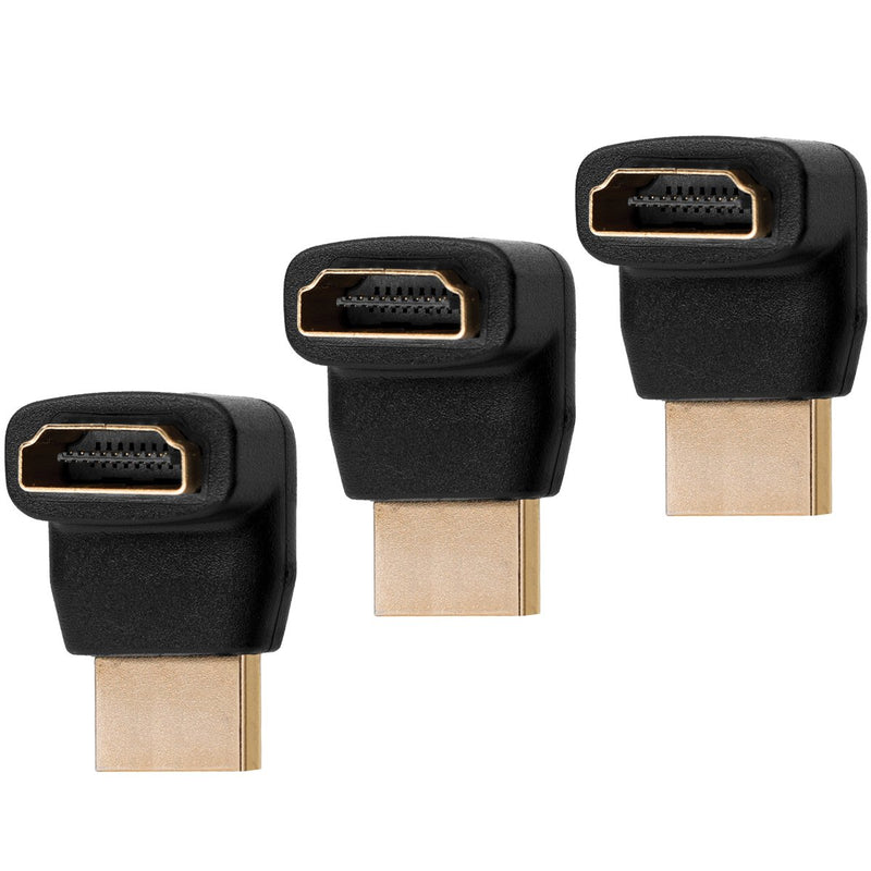 Twisted Veins ACHLA3 Three (3) Pack of HDMI 270 Degree/Right Angle Connectors/Adapters 270 Degree, 3 Pack - LeoForward Australia