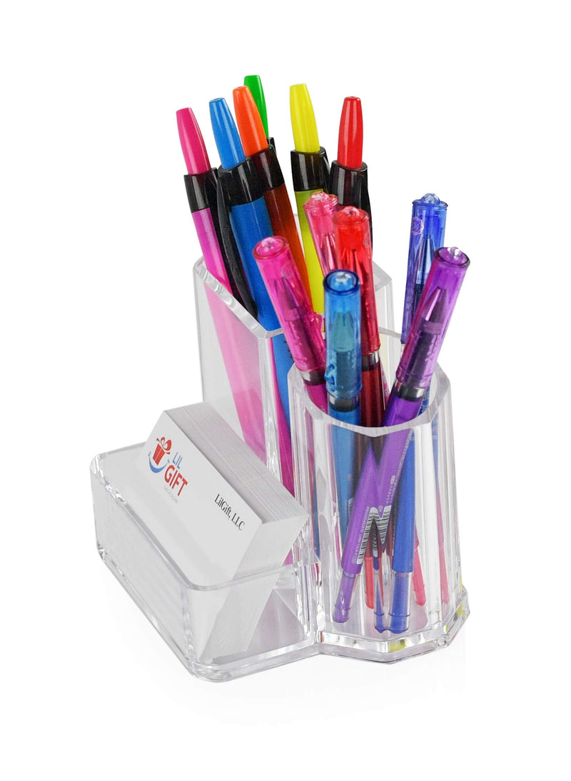  [AUSTRALIA] - ARAD Large Acrylic Container for Office Supplies, Fits Sticky Notes, Pens, Cosmetics