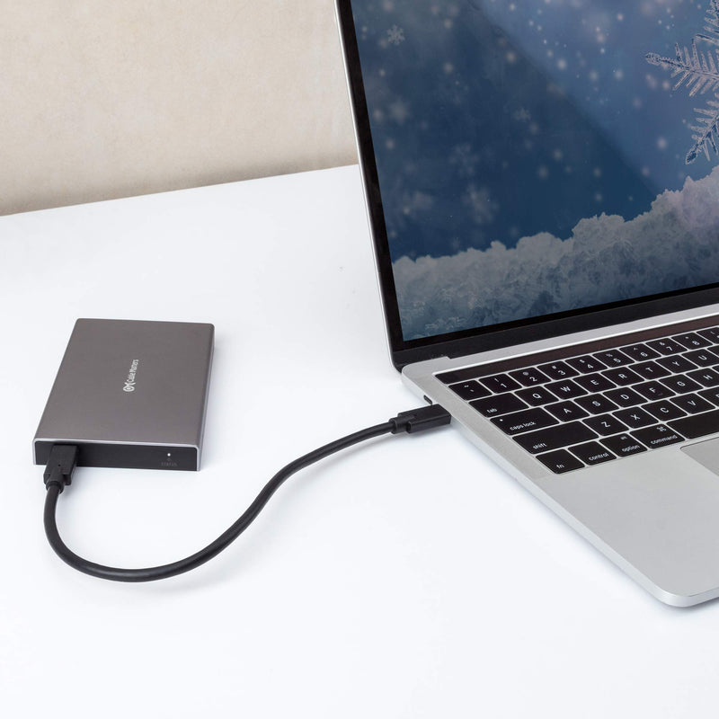  [AUSTRALIA] - Cable Matters Premium Aluminum 10Gbps Gen 2 USB C Hard Drive Enclosure for 2.5" SSD/HDD with USB-C and USB-A Cables - Thunderbolt 4 / USB4 / Thunderbolt 3 Port Compatible with MacBook Pro, MacBook Air