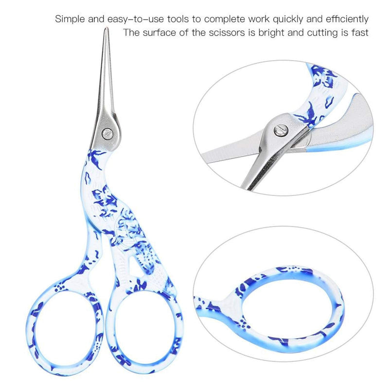  [AUSTRALIA] - Asixxsix Embroidery Scissors, Fast Cutting Sewing Scissors, Vintage Style for Household Sewing Accessories DIY Tailor Cloth(Flower Porcelain Color (Small Blue))