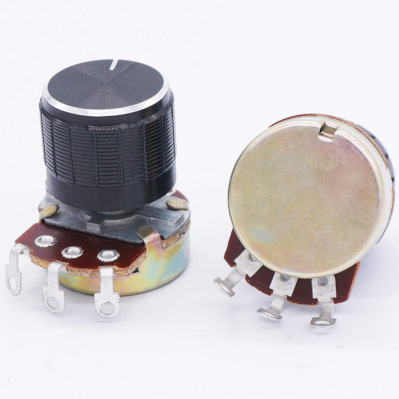  [AUSTRALIA] - TWTADE / 3pcs 50K ohm Potentiometer Single Turn Rotary Linear Variable Potentiometer + 3pcs black Aluminum alloy knob