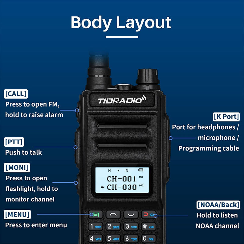  [AUSTRALIA] - TIDRADIO TD-H5 GMRS Radio, Handheld 5W Long Range Two Way Radio for Adults with Speaker Mic, GMRS Repeater Capable, with NOAA Scanning & Receiving, Display SYNC, for Off Road Overlanding, 1 Pack 1x (Full Kit - Speaker Mic)