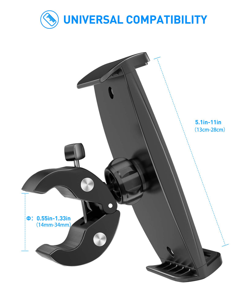  [AUSTRALIA] - Tryone Bike Tablet Holder, Gym Treadmill Elliptical Tablet Mount, Indoor Stationary Exercise Bicycle Tablet Clamp Compatible with iPad, iPhone, Galaxy Tabs, 4.7-12.9" Tablets and Cellphone