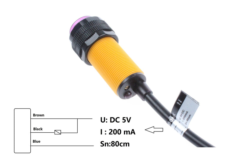 NOYITO E18-D80NK Adjustable Infrared Obstacle Avoidance Detection Sensor 5V Switch Detect 3-80cm - LeoForward Australia
