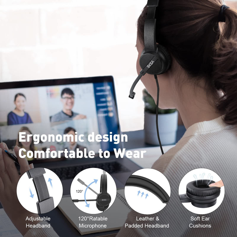  [AUSTRALIA] - Headsets with Microphone for Laptop, 3.5mm Wired Computer Headset Super-Lightweight Noise Cancelling Headphones with in-line Control Volume & Mute, PC Headset Perfect for Classroom, Home or Office