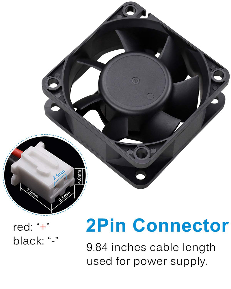  [AUSTRALIA] - GDSTIME Dc 12V 60mm 6cm 60x60x25mm 2 Wire Brushless Cooling Fan