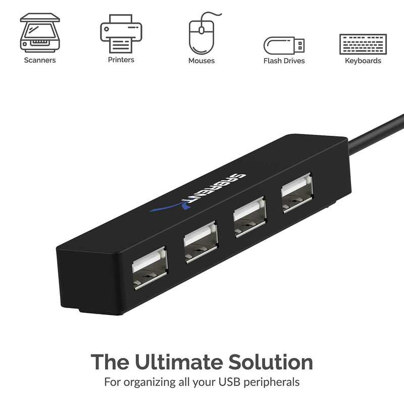 Sabrent 4 Port Portable USB 2.0 Hub (9.5" Cable) for Ultra Book, MacBook Air, Windows 8 Tablet PC (HB-MCRM) 4-Port - LeoForward Australia