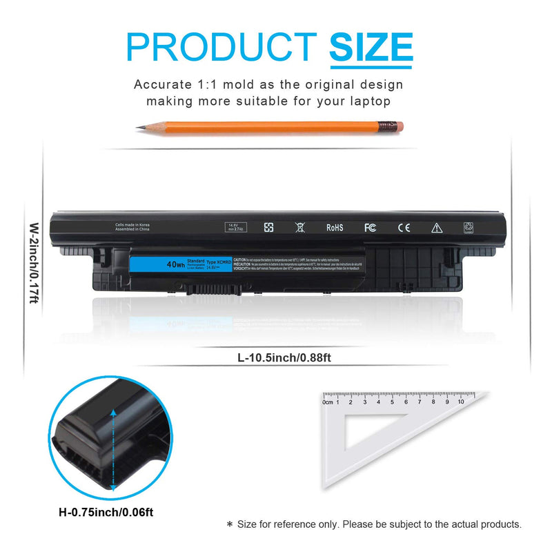  [AUSTRALIA] - 40Wh XCMRD 14.8V Battery for Dell Inspiron 15 3000 Series 3542 3543 3521 3537 3531 3541 17 3721 3737 15R 5537 5521 17R 5737 5721 14 3421 3437 3443 14R 5421 Latitude 3540 3440 P28F P40F FW1MN 4WY7C