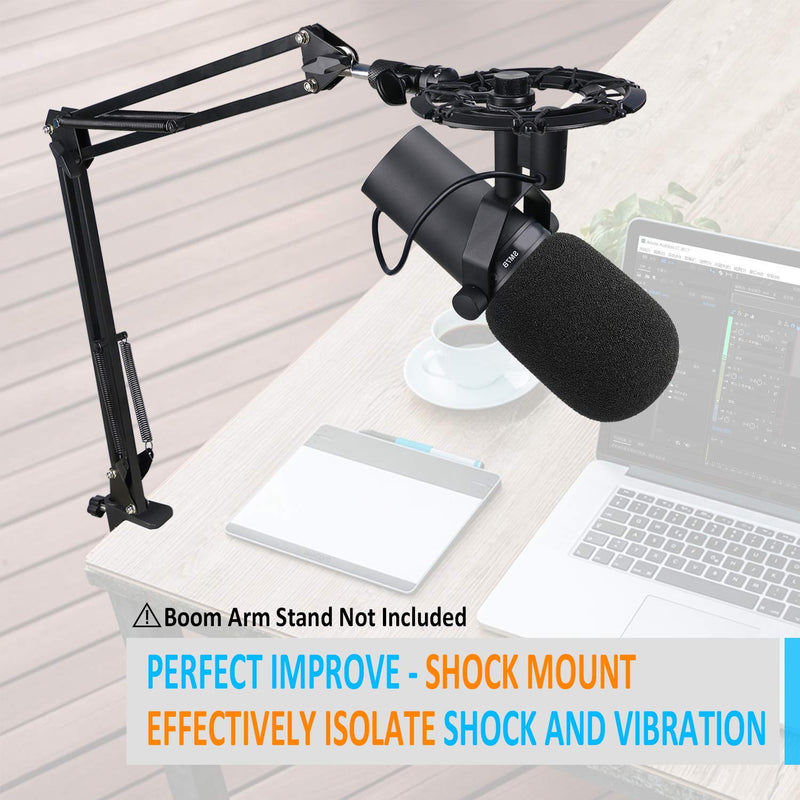  [AUSTRALIA] - YOUSHARES SM7B Shock Mount with Pop Filter Matching Mic Boom Arm Stand, Compatible with Shure SM7B Microphone