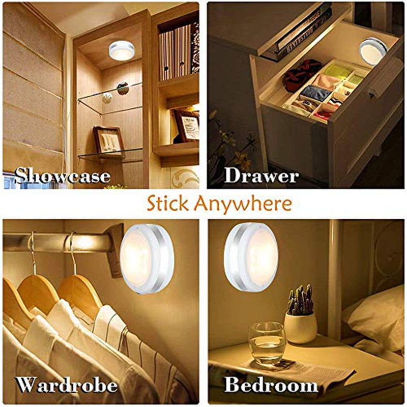 Puck Lights with Remote, Starxing Wireless Led Puck Lights Battery Operated, Led Puck Lights with Remote Control, Led Under Cabinet Lighting, Dimmable Closet Light, Battery Powered (Natural White 6PK) Natural White 6pk - LeoForward Australia