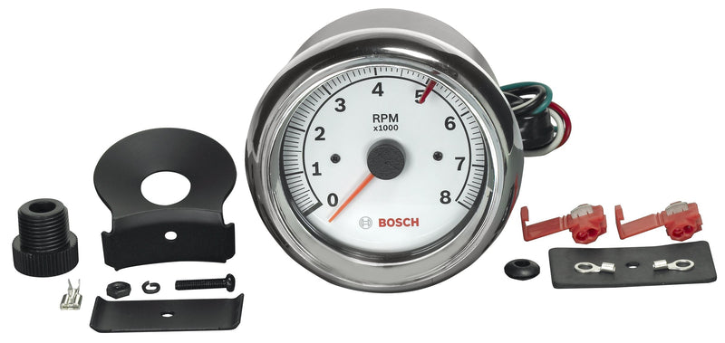  [AUSTRALIA] - Bosch SP0F000020 Sport II 3-3/8" Tachometer (White Dial Face, Chrome Bezel)