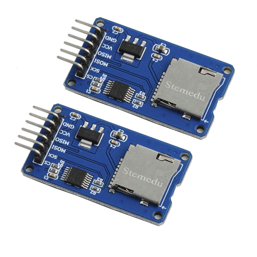  [AUSTRALIA] - Stemedu 2PCS Mic ro SD Card Module Integrated Circuit Breakout Board Mini TF Card Memory Adapter Reader Module SPI Interface with chip Level Conversion for Arduino Raspberry Pi