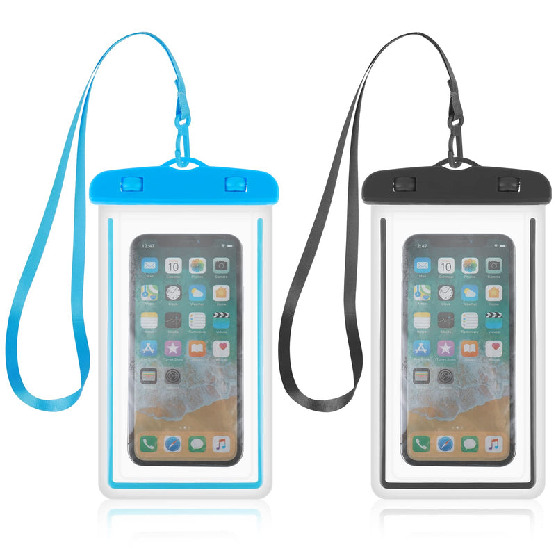  [AUSTRALIA] - Waterproof Phone Pouch 2 Packs Universal Underwater Phone Case Dry Bag Waterproof Cell Phone Pouch Compatible with iPhone 13 12 11 Pro Max Max XS X XR Samsung Galaxy for Beach Swimming 6.9" Clear