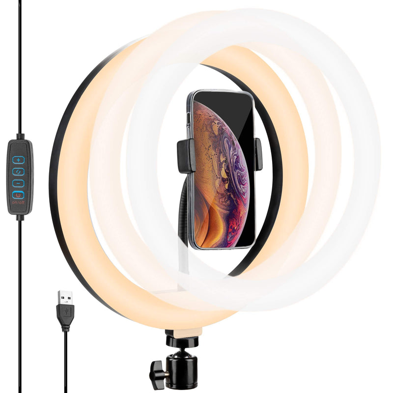  [AUSTRALIA] - JACKYLED 10" Selfie Ring Light Dimmable with 3 Light Modes, LED Circle Light for Makeup YouTube Video Photography (Light Ring Only)