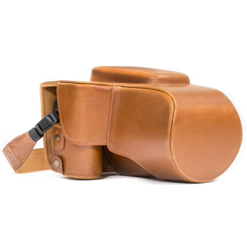  [AUSTRALIA] - MegaGear Ever Ready Leather Camera Case Compatible with Nikon Coolpix P900, P900S Light Brown