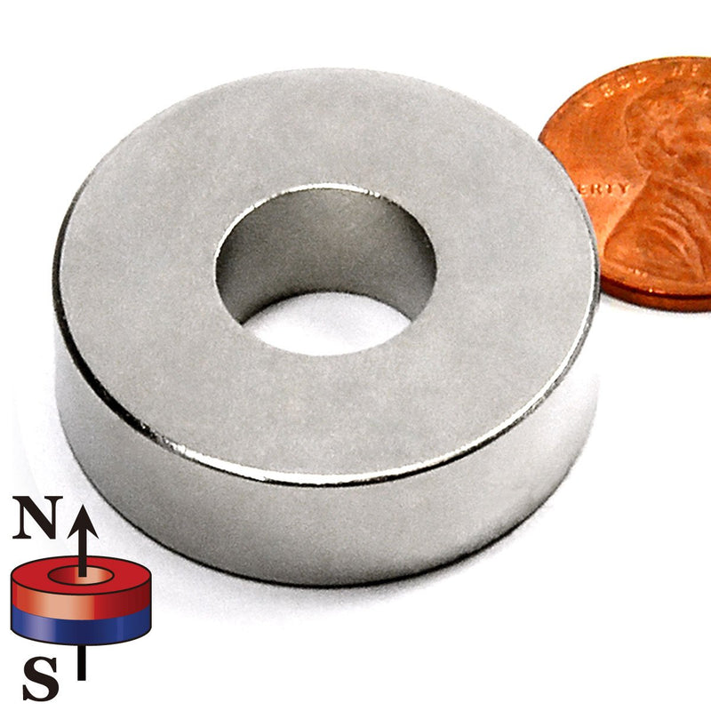 CMS Magnetics Grade N52 Super Strong Neodymium Magnet Ring OD1.26" x ID 1/2" x 3/8" - Rare Earth Magnet Ring for Classroom, Science Project and DIY Applications - One Pack - LeoForward Australia