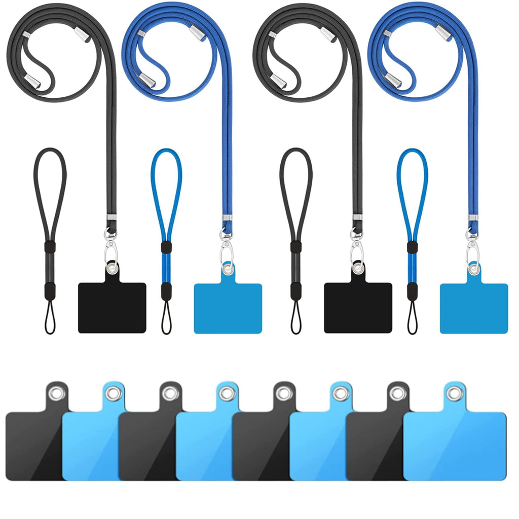  [AUSTRALIA] - Phone Lanyard, 4 Pack Universal Phone Crossbody Lanyard Holder for Around The Neck for Women,4 Pack Wrist Key Chain Lanyard and 8 Phone Tab Compatible with Most Smartphones