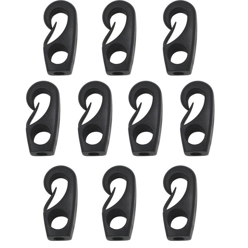  [AUSTRALIA] - YYST Kayak Cord Hook Nylon Bungee Hook for Shock Cords 3/16, 15/64,1/4, 9/32 (Pack of 10)