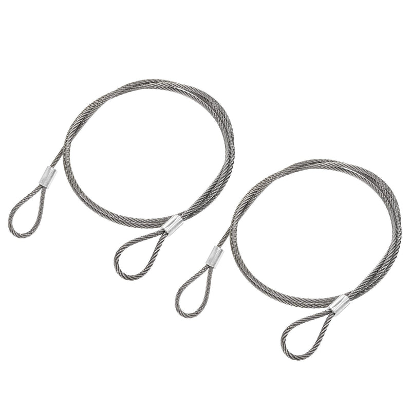  [AUSTRALIA] - uxcell Picture Hanging Wire Kit, 2pcs 1M Double Ring Hanging Wire for Home Picture Art Gallery Picture Display Kit, Load 120 Lbs