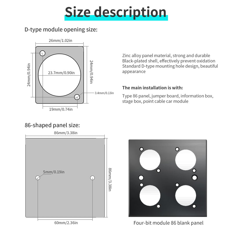  [AUSTRALIA] - QIANRENON USB 3.0 D Panel Mount Solderless Connector, USB 3.0 Female to Female Coupler Socket Panel Mount Pass Through Adapter Super Speed Up to 5Gbps Audio Video etc Equipment,Black