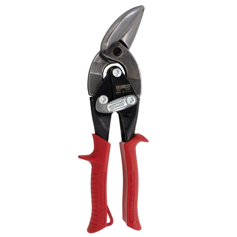  [AUSTRALIA] - MIDWEST Tool and Cutlery Aviation Snip - Left Cut Offset Tin Cutting Shears with Forged Blade & KUSH'N-POWER Comfort Grips - MWT-6510L