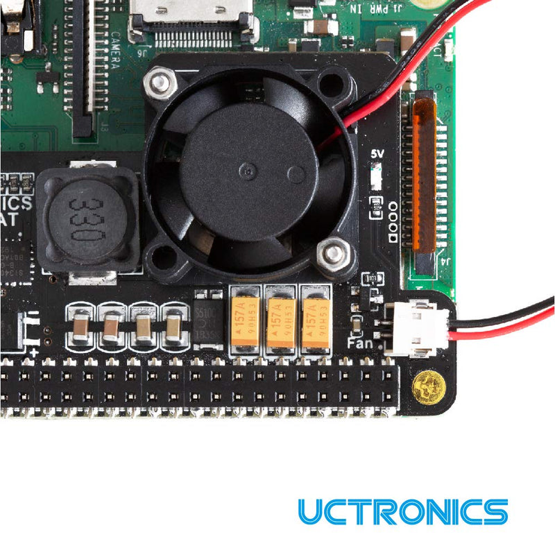  [AUSTRALIA] - UCTRONICS for Raspberry Pi 4 PoE HAT with Cooling Fan, Mini Power Over Ethernet Expansion Board for Raspberry Pi 4 B, 3 B+ and Rackmount