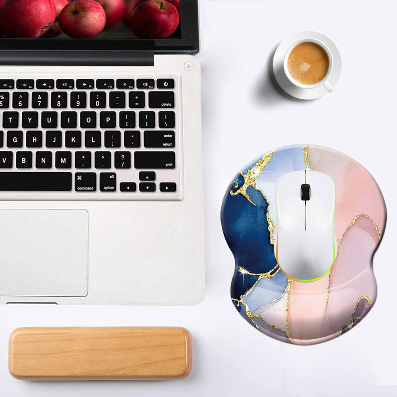 Mouse Pad with Wrist Support, Non Slip Mousepad Wrist Rest for Office, Computer, Laptop & Mac- Durable & Comfortable & Lightweight Ergonomic Support Mouse Mat (Pretty Marble-Wrist) Pretty Marble-Wrist - LeoForward Australia