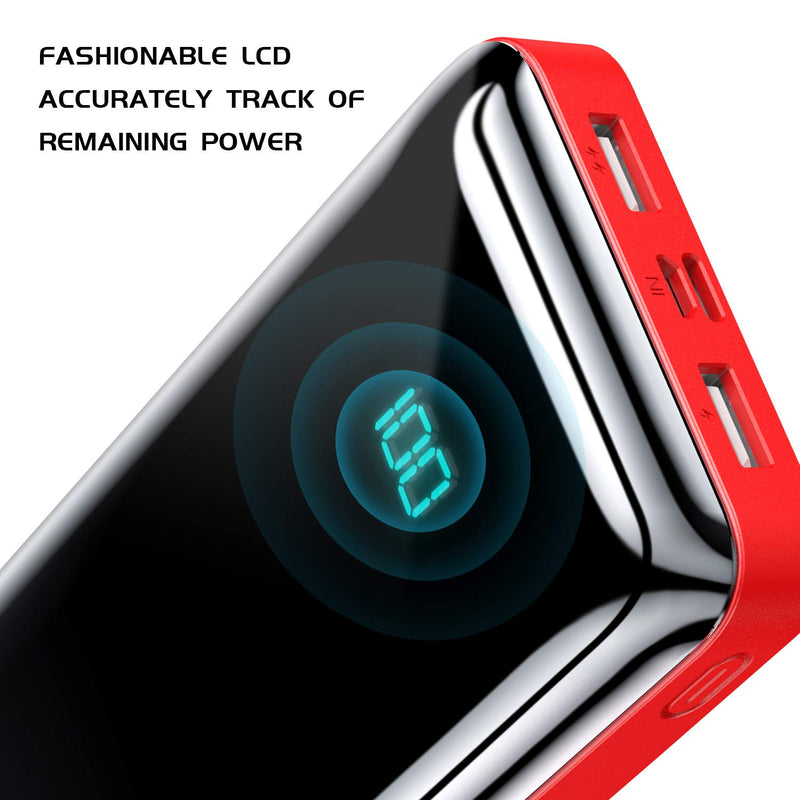 Portable Charger Power Bank Bextoo 30000mAh High Capacity External Battery with Full LCD Digital Display,Smaller Size Backup Battery Pack Compatible with Smart Phone, Android Phone, Tablet and More Red - LeoForward Australia