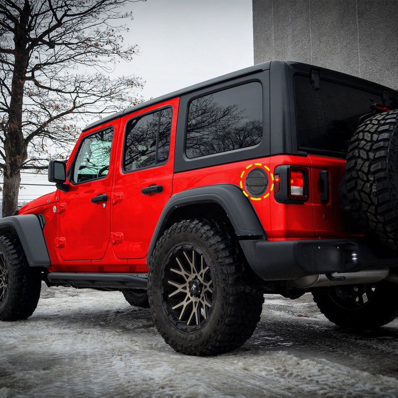  [AUSTRALIA] - Gas Cap Fuel Door Gas Tank Cover for Jeep Wrangler JL 2-Door 4-Door 2018 2019 For JL 2018+