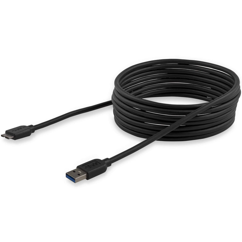  [AUSTRALIA] - StarTech.com 3m 10ft Slim USB 3.0 A to Micro B Cable M/M - Mobile Charge Sync USB 3.0 Micro B Cable for Smartphones and Tablets (USB3AUB3MS) Right Angled Connector