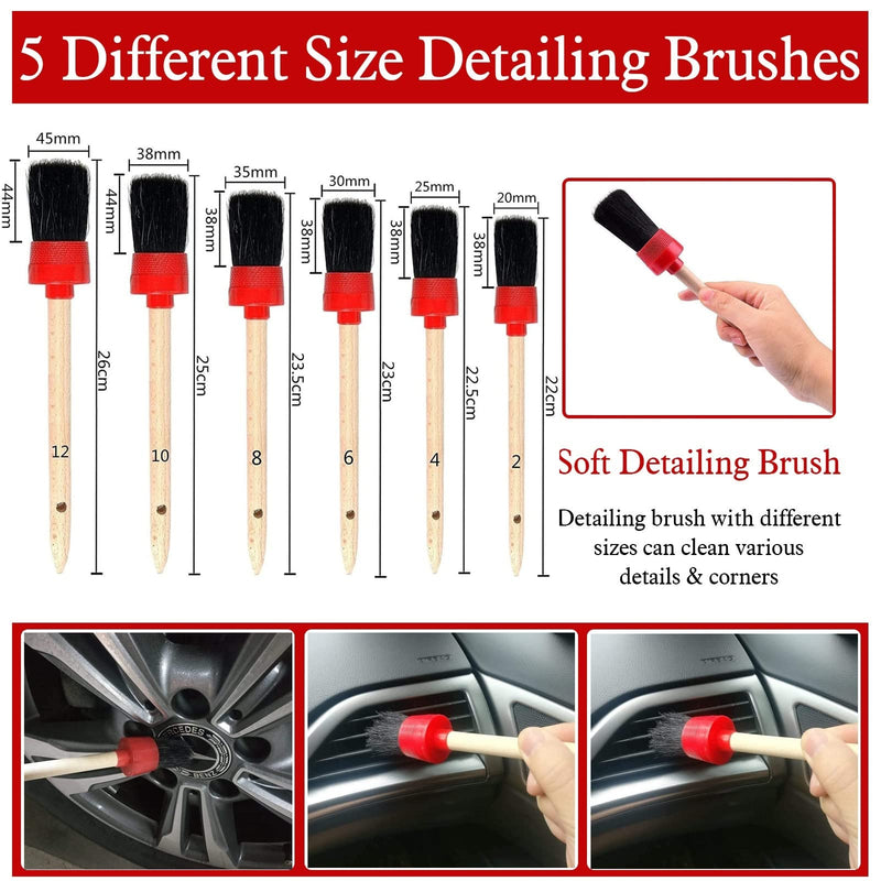  [AUSTRALIA] - Nurkul Car Detailing Brush Set, Car Brushes for Detailing Auto Boars Hair Detailing Brushes Set, Auto Car Detailing Brush Set for Cleaning Wheels, Interior, Exterior, Dashboard, Leather (10Pcs, Blue) Blue-10PCS