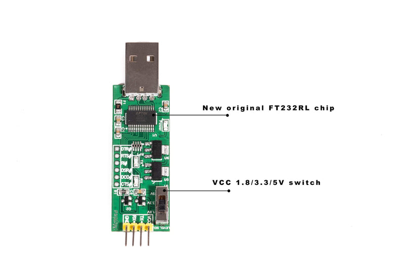 USB to TTL Serial Converter Adapter 1.8V 3.3V 5V FT232RL for Development Projects with Windows Mac Linux - LeoForward Australia