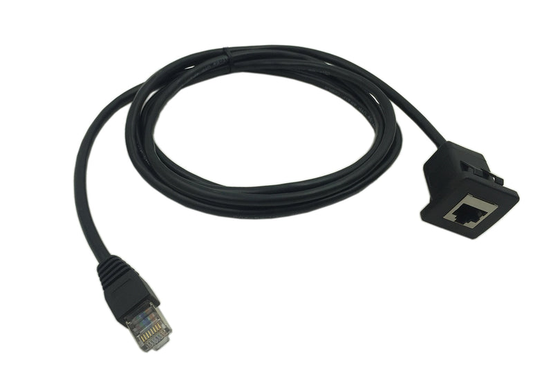  [AUSTRALIA] - CERRXIAN RJ45 Male to Female LAN Ethernet Network Cat 5e Panel Mount Cable (Black)(2m) 2m