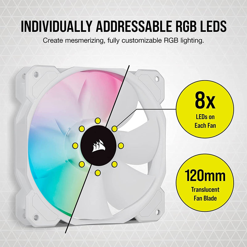  [AUSTRALIA] - CORSAIR iCUE SP120 RGB Elite Performance 120mm White PWM Single Fan