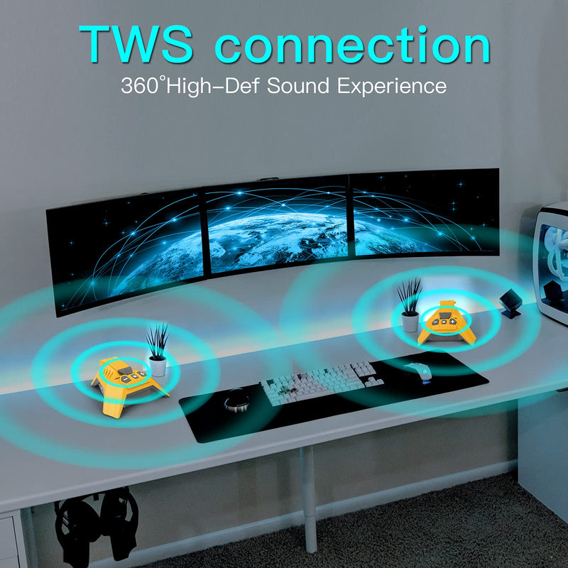 Peafowl Bluetooth Speaker, 5 W Multifunctional  Modern Mechanical Smart Speaker, Phone Stand, Power Bank Yellow - LeoForward Australia