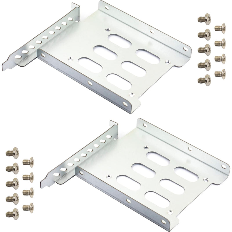  [AUSTRALIA] - 2pcs 2.5" to 3.5" Hard Drive Tray Holder for PCI SSD HDD Metal Mounting Bracket Adapter