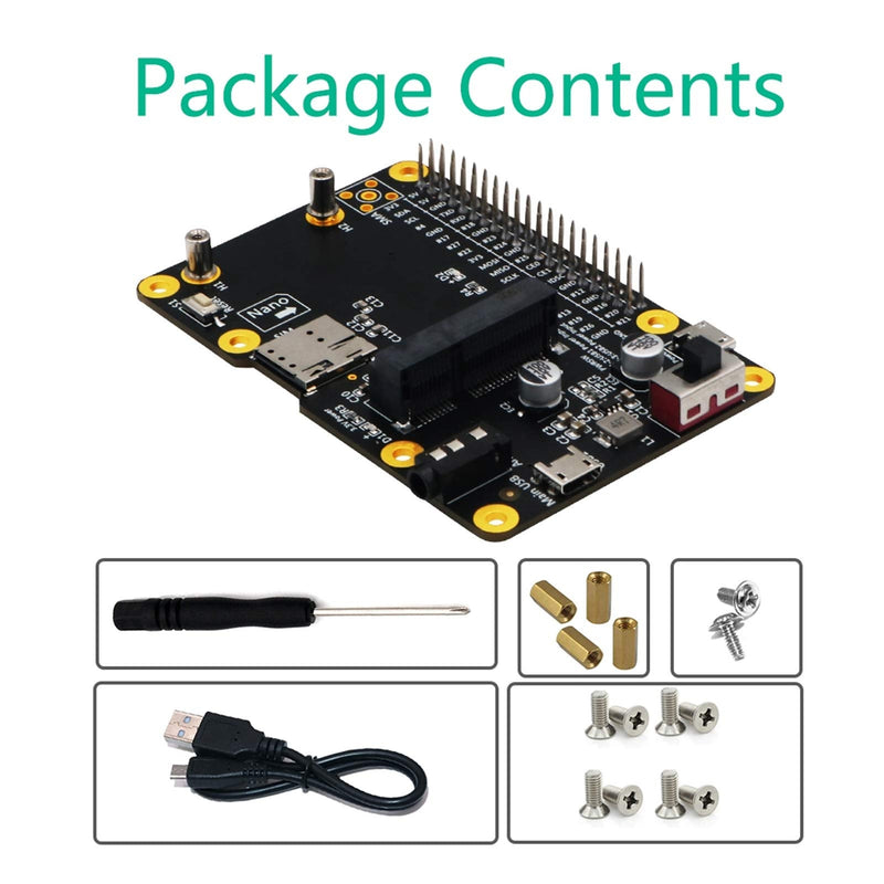  [AUSTRALIA] - PUSOKEI for Raspberry Pi 3G/4G LTE Base Hat PC/Laptop/Computer Board Built-in Nano SIM Card Socket with USB 2.0 to Micro USB Cable for Raspberry Pi 4/3/2/B+