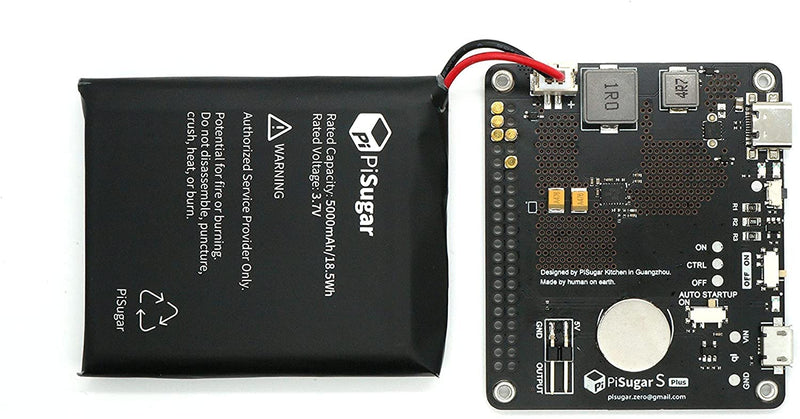  [AUSTRALIA] - Pisugar S Pro Portable 5000 mAh UPS Lithium Battery Power Module Power Supply for Every Raspberry Pi 3B/3B+/4B Model Accessories handhold