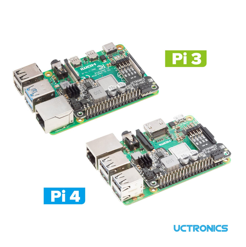  [AUSTRALIA] - UCTRONICS PoE HAT for Raspberry Pi 4B/3B+, Power Over Ethernet (PoE) Support 802.3af PoE Network Standard, Compatible with Pi 4B / 3B+