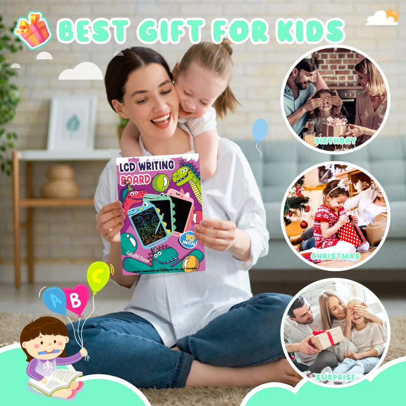  [AUSTRALIA] - Cartoon LCD Writing Tablet,10 inch Drawing Doodle Board with Colorful Screen, Erasable Reusable Graffiti Handwriting Tablet for 3-8 Years Boys Girls Toy Gifts for Toddler Educational Learning Travel 10 inch Green Crocodile