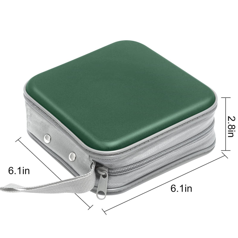  [AUSTRALIA] - Siveit CD Case, 40 Capacity CD/DVD Case Holders Wallet Hard Plastic DVD Disc Cases Storage Binder for Car Home Office Travel (Dark Green) Dark Green