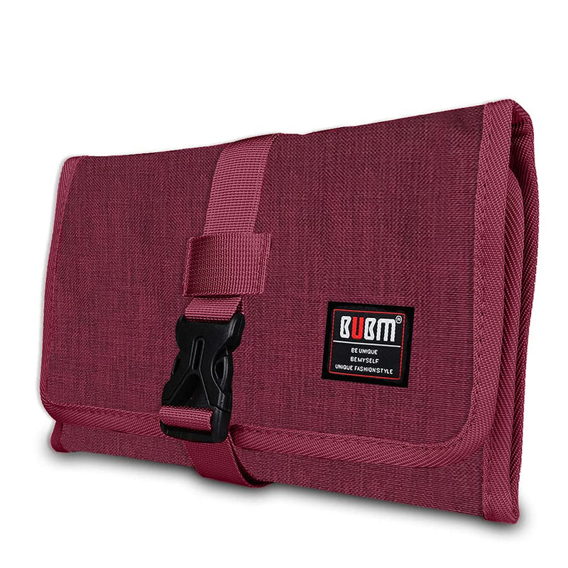  [AUSTRALIA] - Travel Organizer, BUBM Cable Bag/USB Drive Shuttle Case/ Electronics Accessory Organizer, Wine Red