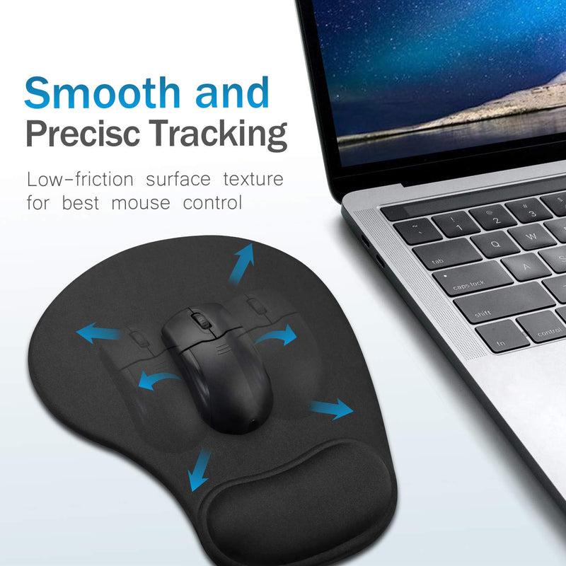  [AUSTRALIA] - JSD Gel Mouse Pad with Wrist Support Wrist Rests 10.00×9.25×1.3 inches (Black, 1 Pack) Black 1 Pack