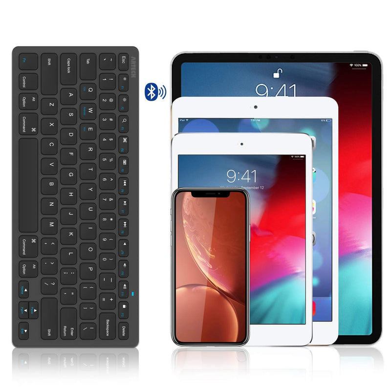  [AUSTRALIA] - Arteck Ultra-Slim Bluetooth Keyboard Compatible with iPad 10.2-inch/iPad Air/iPad 9.7-inch/iPad Pro/iPad Mini, iPhone and Other Bluetooth Enabled Devices Including iOS, Android, Windows, Black