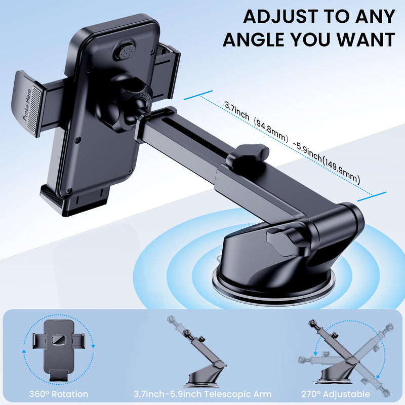  [AUSTRALIA] - Phone Holder Car Mount for iPhone [Powerful Suction]Phone Mount for Car Dashboard Windshield Air Vent Universal Accessories [Thick Cases Friendly]Automobile Cell Phone Holder Fit for iPhone Smartphone